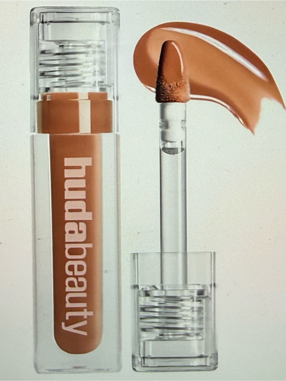 Huda Beauty Faux Filler Shiny Non Sticky Lip Gloss NIB RichCealer - Toffee Brown